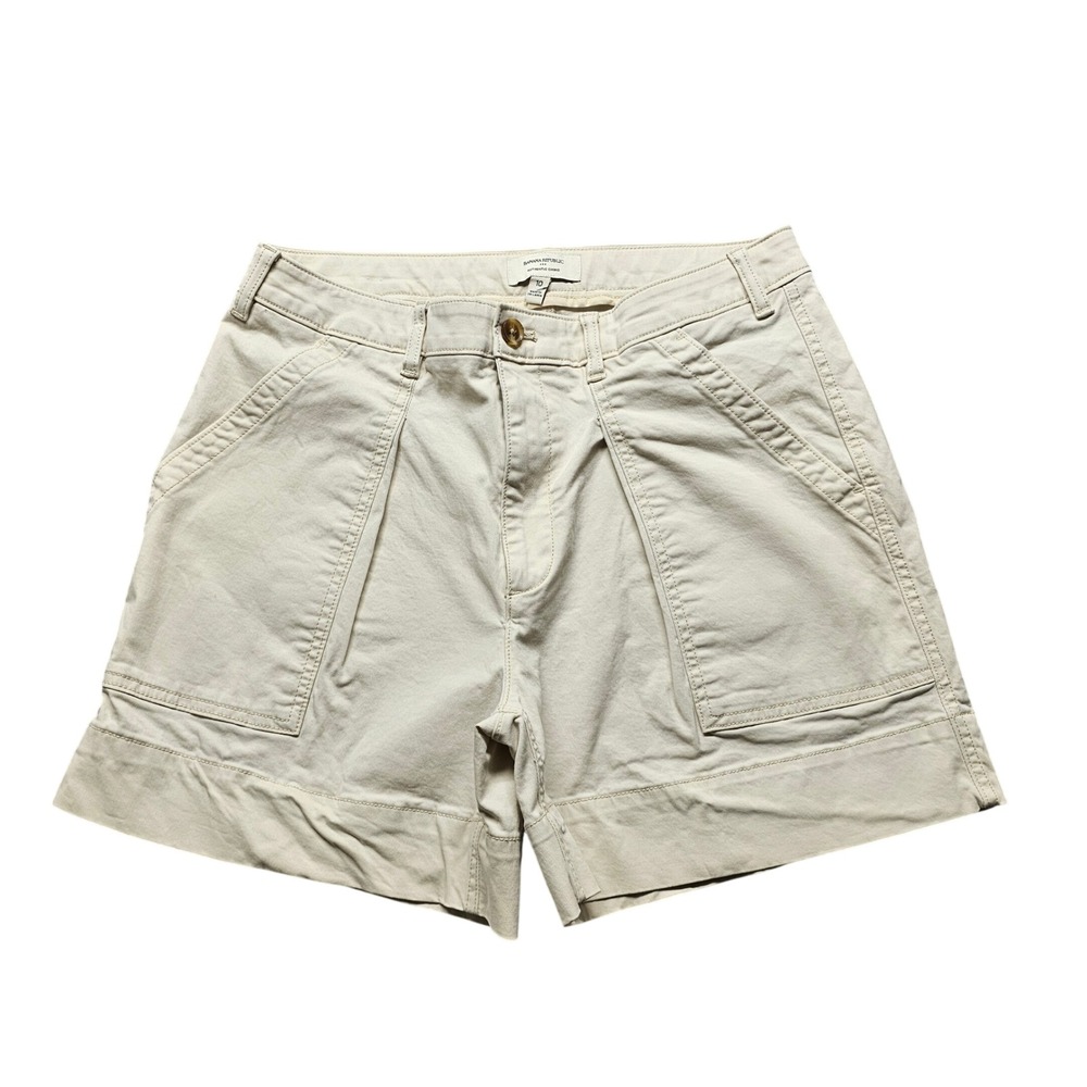 Banana Republic Authentic Chino Khaki‎ High Rise Shorts Womens Size 10 Beige